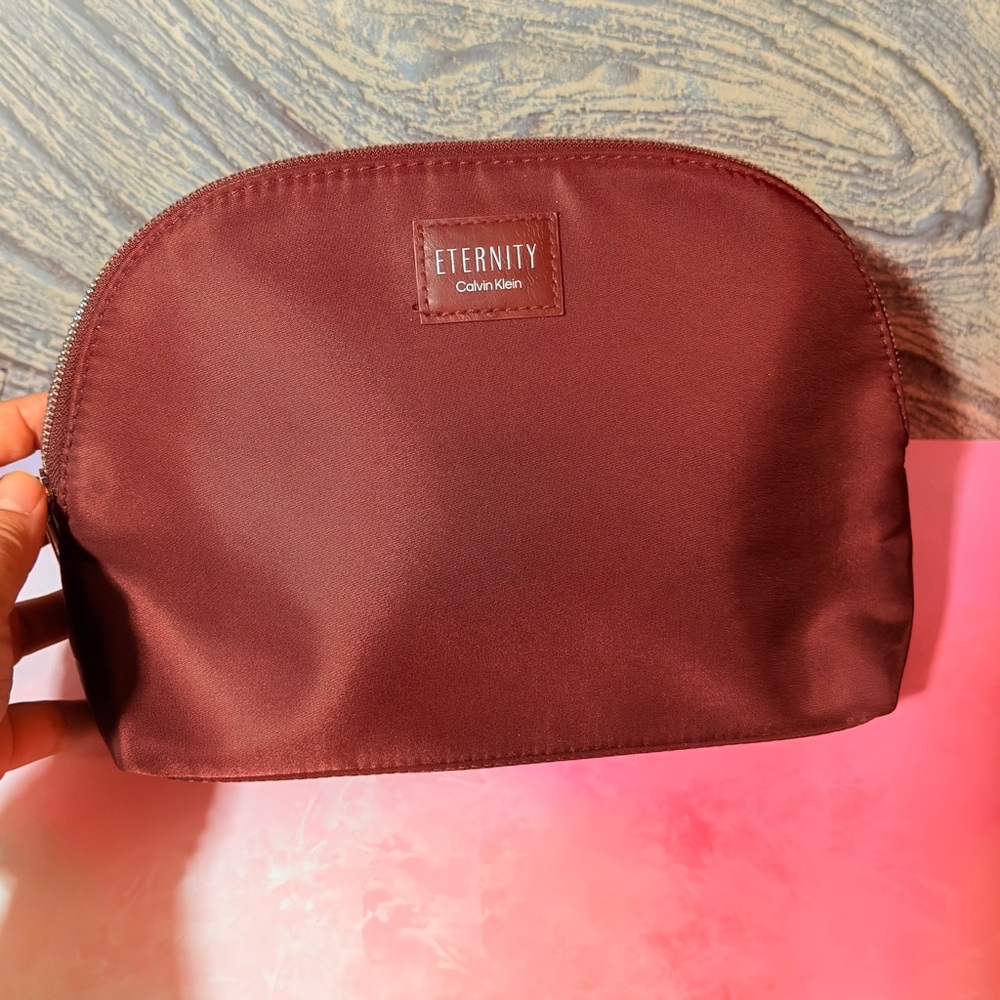 Calvin Klein Makeup Bag in Rich Burgundy